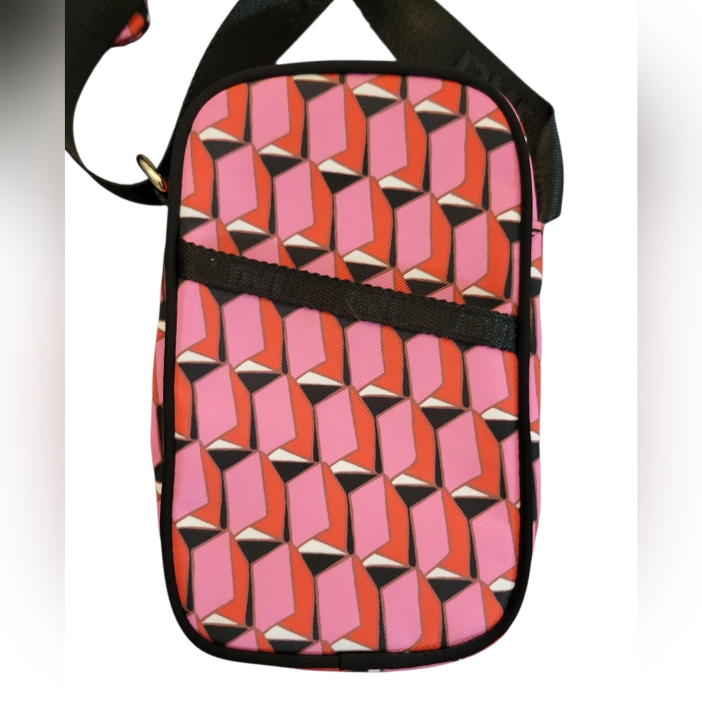 Diane Von Furstenberg DVF Target Cellphone Holder Pink Modern Geo Crossbody Bag - Picture 7 of 11